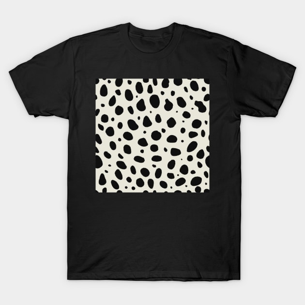 Cream and Black Cheetah Print Animal Print T-Shirt by YourGoods